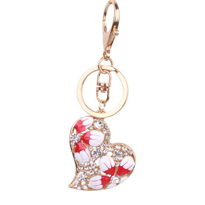 

Korean fashion marine heart keychain alloy diamond key pendant Valentines Day birthday gift