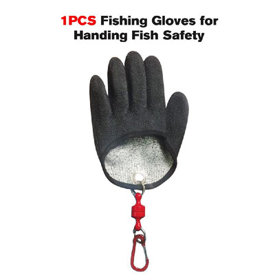 

1PCS Fishing Gloves for Handing Fish Safety Anti-sticking Anti-slip Anti-cut GlovesColorBlack SizeL