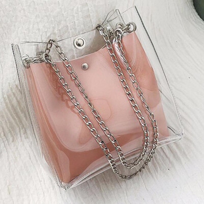 

Tailored Women Small Transparent Bucket Bags Chain Bag Totes Compound Mini Bag