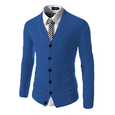 

Mens Casual Slim Fit Knit V-Neck Cardigan Stylish Sweater Coat Jacket Tops New