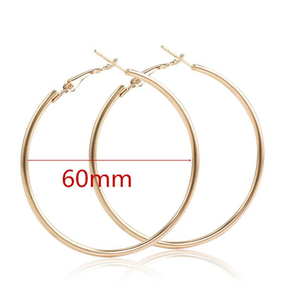 

40mm 60mm 70mm 80mm Exaggerate Big Smooth Circle Hoop Earrings Brincos Simple Party Round Loop Earrings for Women Jewelry