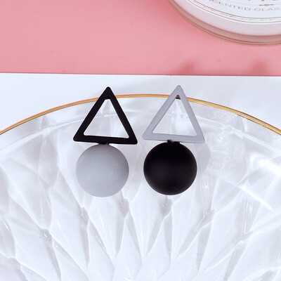 

2019 new brand design triangle candy color earrings generous fashion temperament summer earrings gift Korea earrings for women