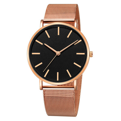 

Gobestart Fashion Quartz Watch Women Men Mesh Stainless Steel Quality Casual Wrist Watch