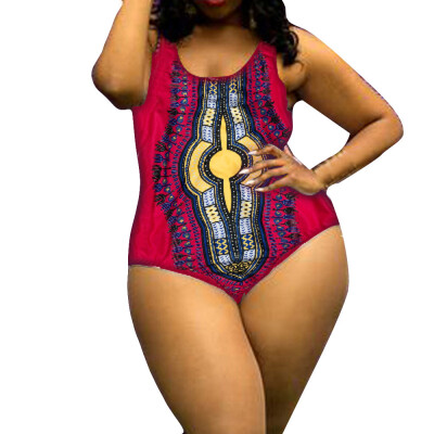 

Saidsome Women Curve Appeal Dashiki African Printing Push-Up Bikini Jumpsuit