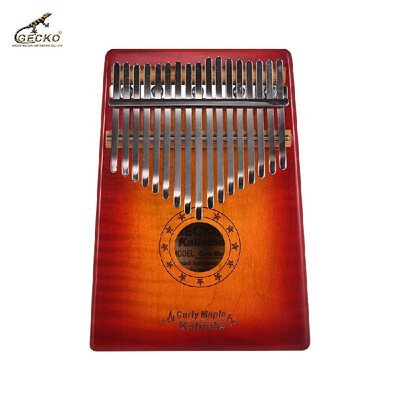 

GECKO MC- 17-key Kalimba Thumb Piano Mbira Curly Maple Solid Wood with Carry Bag Storage Case Tuning Hammer Music Book Stickers M