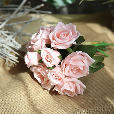 

FUNNYBUNNY Artificial Fake Flowers Silk Artificial Roses 9 Heads Bridal Wedding Bouquet for Home Garden Party Wedding Decoration