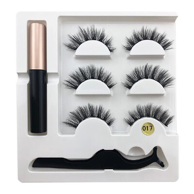 

Magnetic False Eyelashes Set with Applicator Eyelashes Mascara 3D Black Dual Magnetic Fake Lashes for Eyelashes Extension Reusable