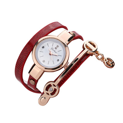 

Fashion circle ladies watch explosion models PU strap watch couple quartz watch women watch band
