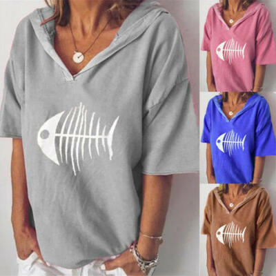 

AU New Women Short Sleeve Loose T-Shirts Ladies Summer Casual Blouse Tops Shirt