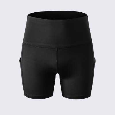 

Fashion Women Yoga Fitness Sports Shorts Stretch Side Pockets High Waist Running Workout Training Short Pants Tights