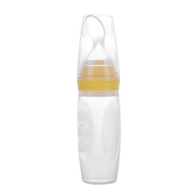 

Silicone Soft Spoon Feeding Bottle with Cover for Baby Children Flatware