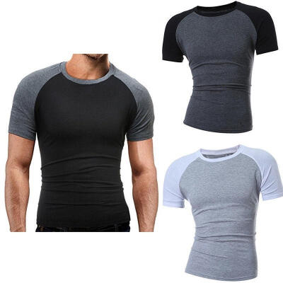

Mens Slim Fit O Neck Short Sleeve Muscle Tee T-shirt Ripped Casual Tops Blouse