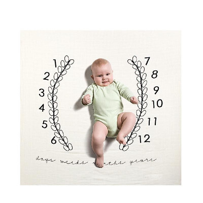 

Baby Milestone Blanket Record Babys Today First Times Pure Cotton Unisex Boys Girls for Babies Photo Picture Prop Background Baby
