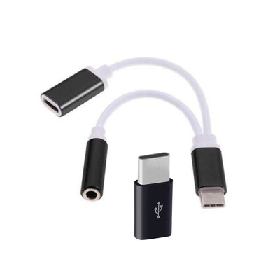 

Micro USB to USB 31 Type-C Adapter Charger 2 in 1 Headphone Audio 35mm Jack Cable