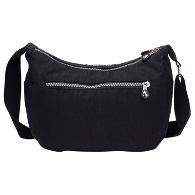 

Tailored Womens Fashion Solid Color Zipper Waterproof Nylon Shoulder Bag Crossbody Bag