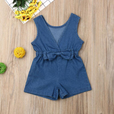 

Toddler Kids Baby Girls Denim Romper Shorts Jumpsuits Playsuit Outfit Clothes