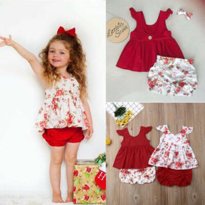 

2PCS Toddler Baby Girls Kids Summer T-Shirt Tops Short Pants Outfits Set Clothes