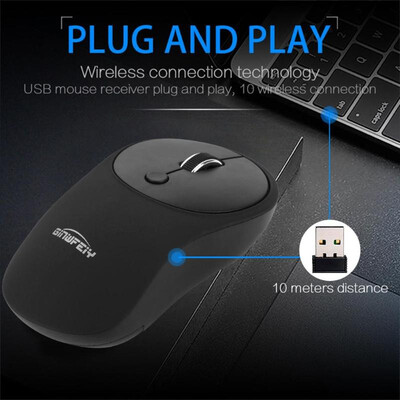 

24GHz Wireless Mouse Ergonomic Portable Mute Silent Noiseless Optical Mice