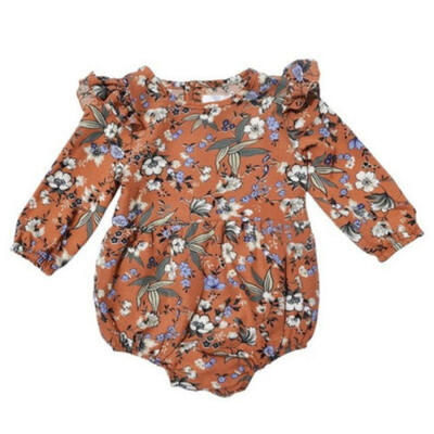 

Newborn Baby Girl Autumn Clothes Long Sleeve Floral Romper Jumpsuit Outfit 0-24M