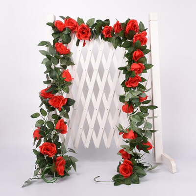 

FUNNYBUNNY Fake rose rattan flower plant artificial flower family hotel office wedding party garden craft art decoration 6colors