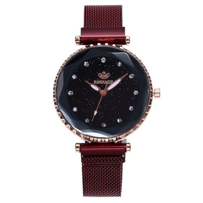 

2019 Fashion Diamond Watch For Women Luxury Ladies Steel Mesh Magnet Starry Sky Quartz Wristwatches Women Clock Reloj Mujer New