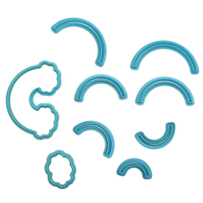 

9cpsset Baking Mould Rainbow Cookie Cutter Custom Made 3D Printed Fondant Biscuit Mold Cookie Cutter Cake Decorating Tool