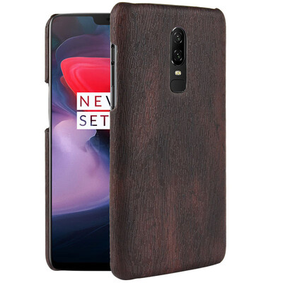 

Luxury Wood Grain Coated Hard PC Case for Oneplus 6