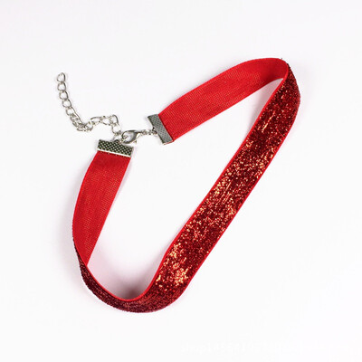 

11 Colors Christmas Gift Simple Shining Powder Necklace Night Club Jewelry Cosplay Chain Bone Velvet Ribbon Choker Necklace