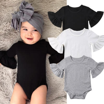 

Newborn Baby Girl Flared Sleeve Romper Bodysuit Jumpsuit Outfit Clothes 0-24M