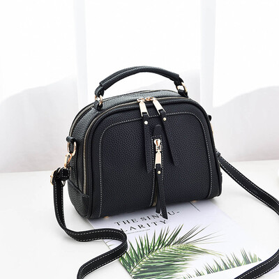 

Simple Korean version of the new womens bag lychee soft leather wild shoulder bag ladies Messenger bag
