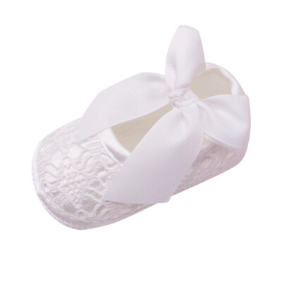 

Newborn Baby Girl Soft Shoes Soft Soled Non-slip Bowknot Footwear Crib Shoe