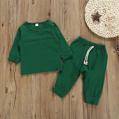

Spring Autumn Casual Children Long Sleeve Top And Trousers Kid Two-piece Outfit Set