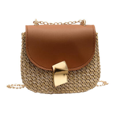 

Straw Shoulder Messenger Handbags Women Woven Chain Small Crossbody Bags