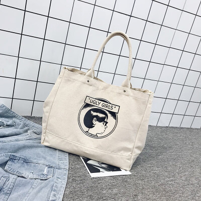 

Chic canvas bag women 2019 new wave Korean Joker shoulder handbag shopping bag tote bag