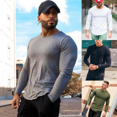 

Hot Men´s Long Sleeve Casual Clothes Gym T-Shirt