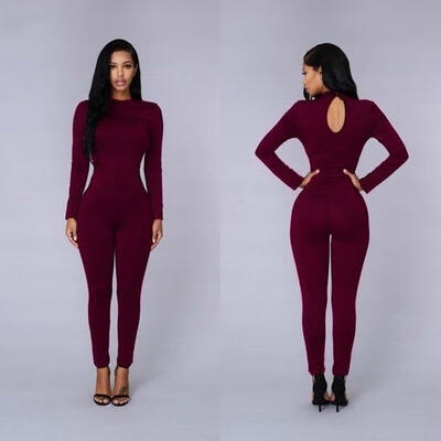 

Fashion Women Lady Long Sleeve Bodycon Romper Jumpsuit Club Bodysuit Long Pants
