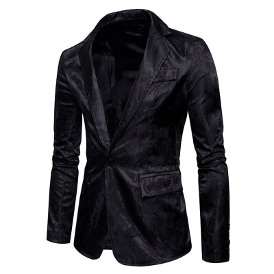 

SUNSIOM Mens Fashion Suit Blazer Dress Formal Tops Luxury Jacket Floral Print Bar Coats