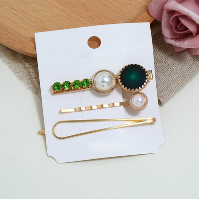 

Pearl Hair ClipPearl Hairpin Diamond Studded Clip Side Clip Two-piece Multi-color Drill Hairpin Headdress Accessories