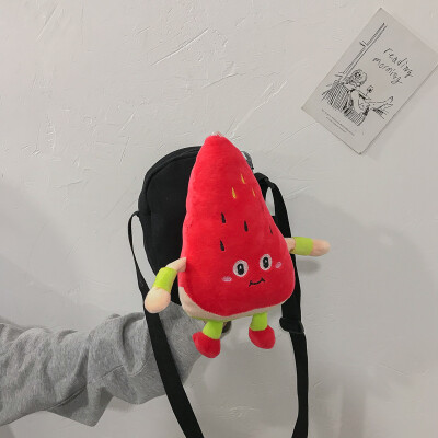 

Cartoon cute watermelon canvas bag 2019 new fashion personality Messenger bag casual simple wild shoulder bag