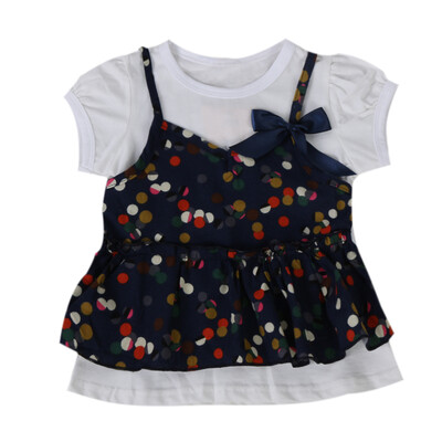 

Kids Children Girls Short Sleeve Dot Princess Dress Spring Summer Dress
