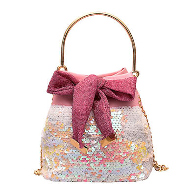

Sequins Drawstring Bucket Women Crossbody Handbags Shoulder Messenger Bags