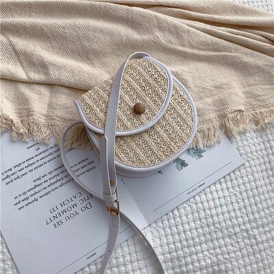 

2019 new minimalist Mori hit color woven bag fashion wild saddle bag female casual temperament shoulder Messenger bag