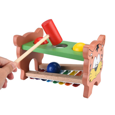 

Wooden Hammering & Pounding Toys 8 Notes Xylophone Shape Color Recognition