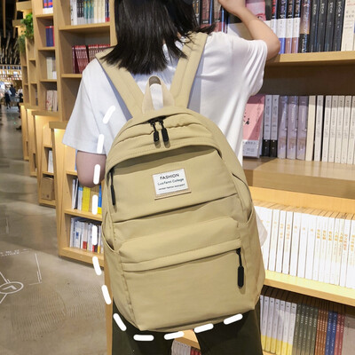 

Ins wind bag female Korean high school backpack college students large-capacity antique fashion backpack