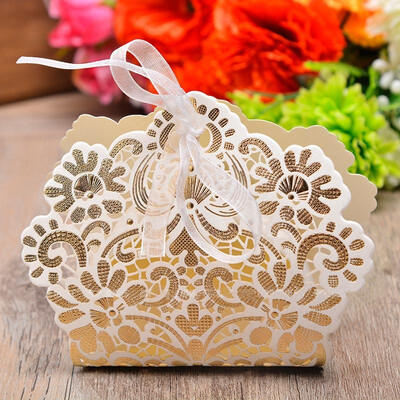 

FUNNYBUNNY 20pcs Wedding Party Favor Boxes Lace Candy Boxes for Wedding Bridal Shower Baby Shower Birthday Party
