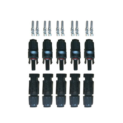

5 Pair MC4 Male Female Solar Panel Cable Connectors Double Seal Rings for Better Waterproof Effect IP67