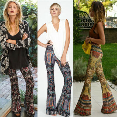 

Womens Elephant Pants Plazo Hippie High Waist Wide Leg Palazzo Pants Trousers