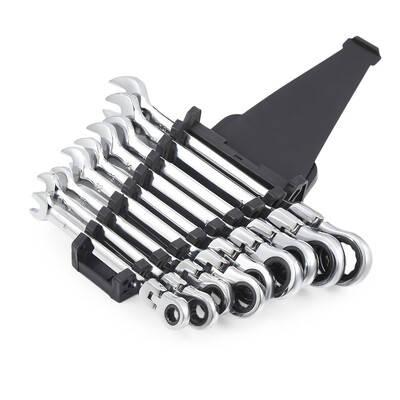 

9PCS 8 - 19mm Flexible Head Ratchet Wrench Dual-use Gear Spanners