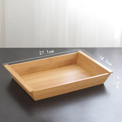 

1PC Bamboo Wood Rectangular Bowls Plates for food Snack Tea Coffee Cocktail Meals Fruit Trays Home Garden Decoration Crafts