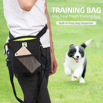 

Dog Treat Pouch Training Bag Built-in Poop Bag Dispenser Easy Carry Snacks Toys Smartphone Earphone for Walking Travel Hiking